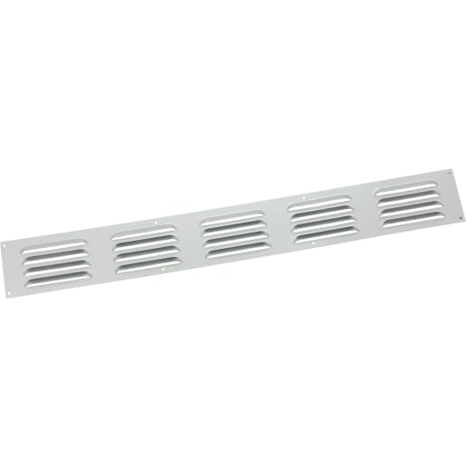 MAP Louvred Aluminium Door Vent, 610x76mm, Satin Anodised Silver