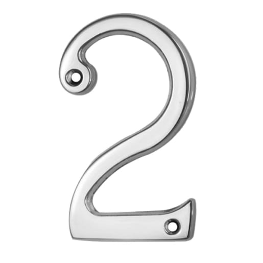 Carlisle Brass Numeral '2' Face Fix Number 76mm Polished Chrome
