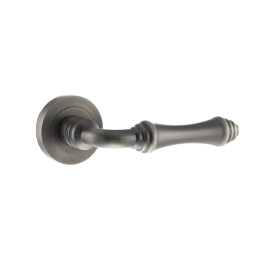 Old English Durham Lever on Round Rose Matt Gun Metal