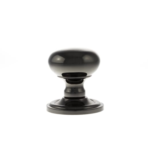 Old English Harrogate Solid Brass Mushroom Mortice Knob on Concealed Fix Rose Black Nickel
