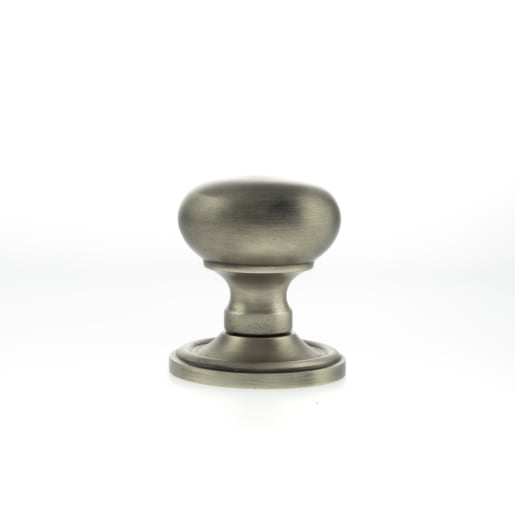 Old English Harrogate Solid Brass Mushroom Mortice Knob on Concealed Fix Rose Matt Gun Metal