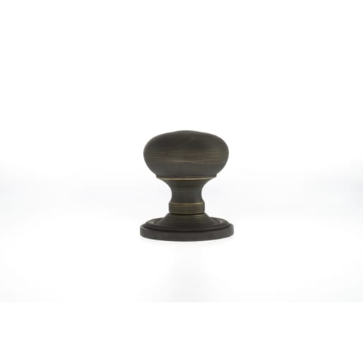Old English Harrogate Solid Brass Mushroom Mortice Knob on Concealed Fix Rose Urban Bronze
