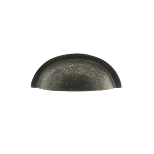 Old English Winchester Solid Brass Cabinet Cup Pull on Concealed Fix Distressed Silver