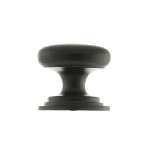 Old English Lincoln Solid Brass Victorian Cabinet Knob on Concealed Fix 38mm Matt Black