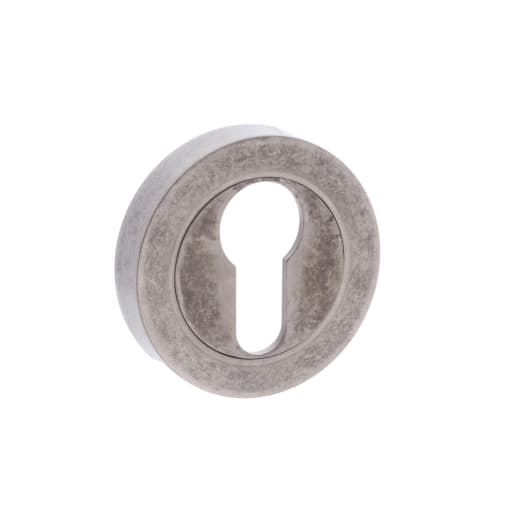 Old English Euro Escutcheon Distressed Silver