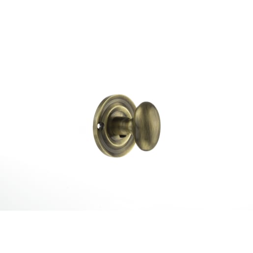 Old English Solid Brass Oval Turn & Release Antique Brass