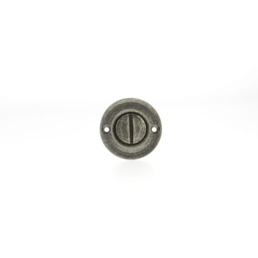 Old English Solid Brass Oval Turn & Release Distressed Silver