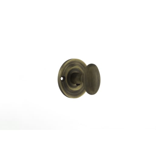 Old English Solid Brass Oval Turn & Release Matt Antique Brass