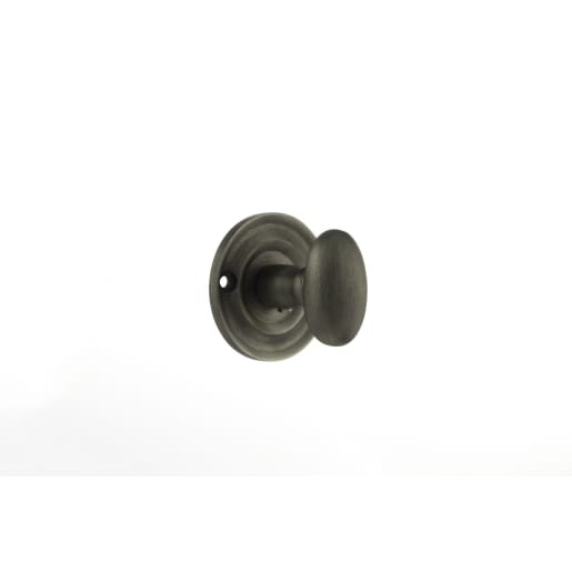 Old English Solid Brass Oval Turn & Release Matt Gun Metal