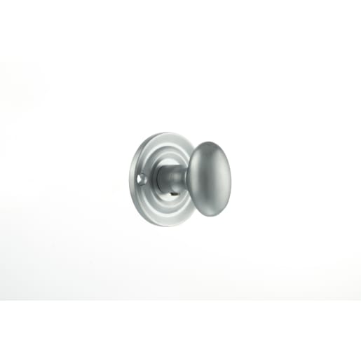 Old English Solid Brass Oval Turn & Release Satin Chrome