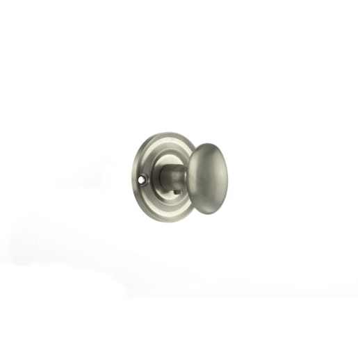 Old English Solid Brass Oval Turn and Release Satin Nickel