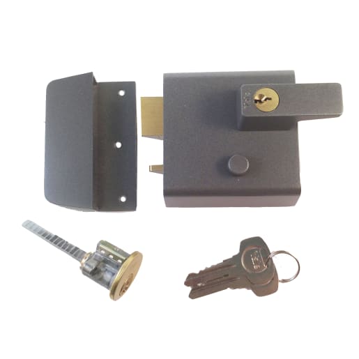 Yale Double Security Rim Lock 60mm Backset Polished Brass