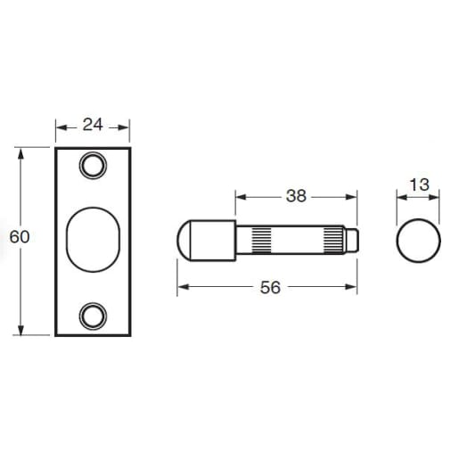 Yale P-125 SC Hinge Bolt Satin Chrome