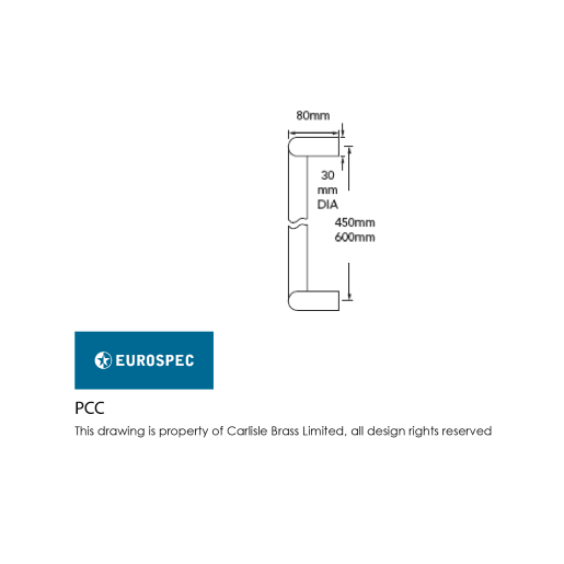 Eurospec Cranked Pull Handle 450 x 30mm Satin Stainless Steel