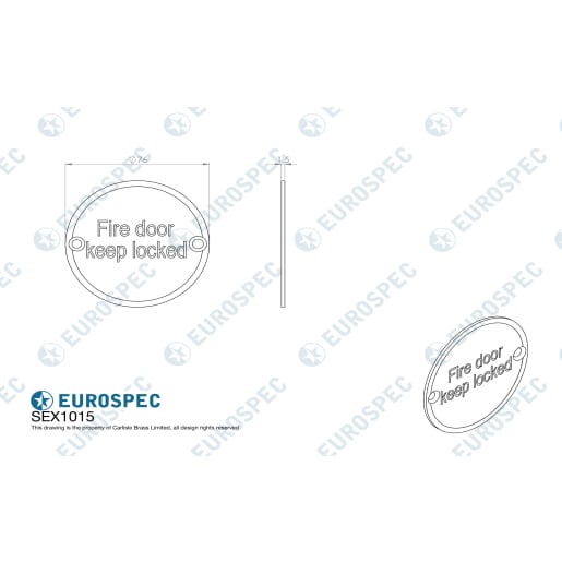 Eurospec Signage Fire Door - Keep Locked Satin Stainless Steel