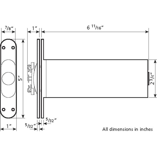 Perkomatic Hydraulic Concealed Door Closer 170 x 22 x 60mm