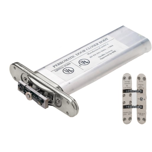 Perkomatic Concealed Door Closer Round Plate 170 x 25.40 x 60mm Chrome