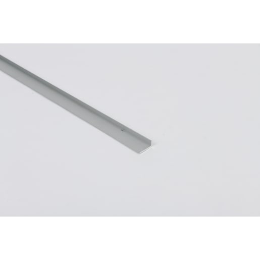 Rothley Silver Anodised Aluminium Unequal Sided Angle Bar 1m x 19.6 x 8 x 1.6mm