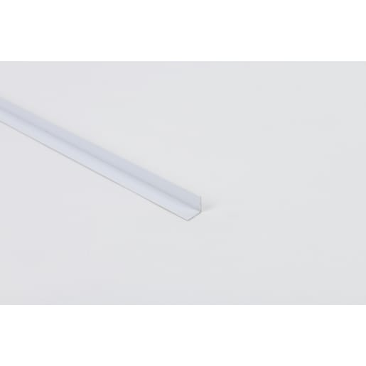 Rothley White Hard Polyvinyl Chloride Equal Sided Angle Strip 1m x 15 x 1mm