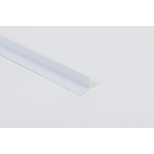 Rothley White Hard Polyvinyl Chloride Equal Sided Angle Strip 1m x 25 x 1mm