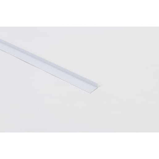 Rothley White Hard Polyvinyl Chloride Unequal Sided Angle 1m x 20 x 10 x 1mm