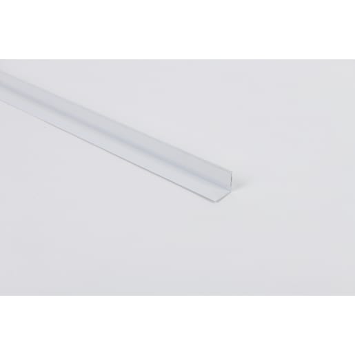 Rothley White Hard Polyvinyl Chloride Unequal Sided Angle 1m x 20x1mm