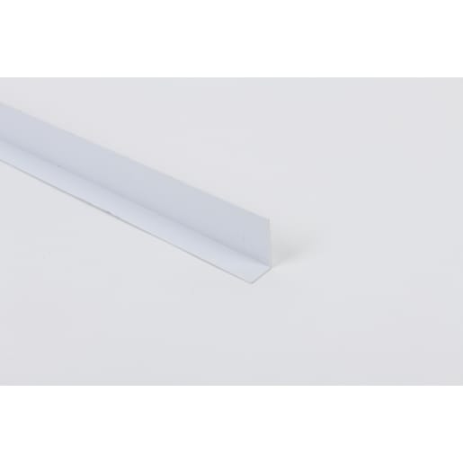 Rothley White Hard Polyvinyl Chloride Unequal Sided Angle 1m x 25 x 20 x 1.5mm