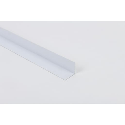 RUK White Hard Polyvinyl Chloride Equal Sided Angle 2.5m x 25 x 1mm