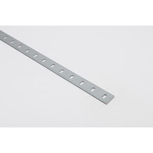Rothley Pre-Punched Galvanised Steel Flat Bar 1m x 23.5 x 1.2mm