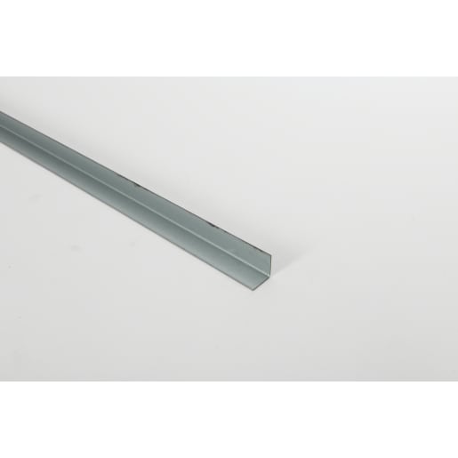 Rothley Chrome Drilled Galvanised Steel Equal Sided Angle Strip 1m x23.5x1.2mm