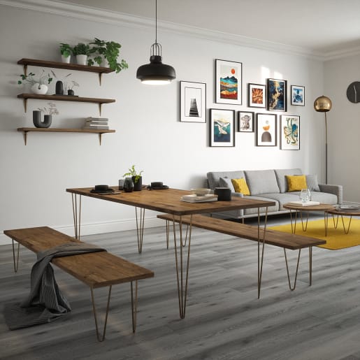 Rothley Hairpin Leg 3 Pin 710mm Antique Brass