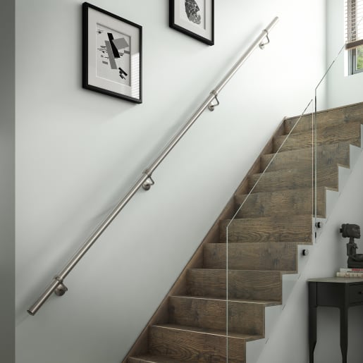 Rothley Brushed Stainless Steel Handrail Kit 3.6m 