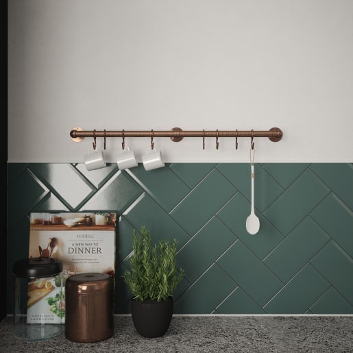 Utensil Rail 19 x 600mm Antique Copper