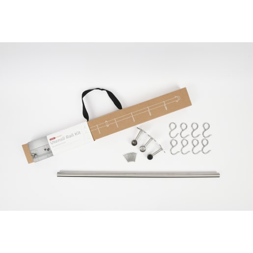 Utensil Rail 19mm x 600mm Brushed Stainless Steel