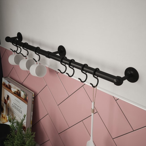 Utensil Rail 19mm x 600mm Matt Black