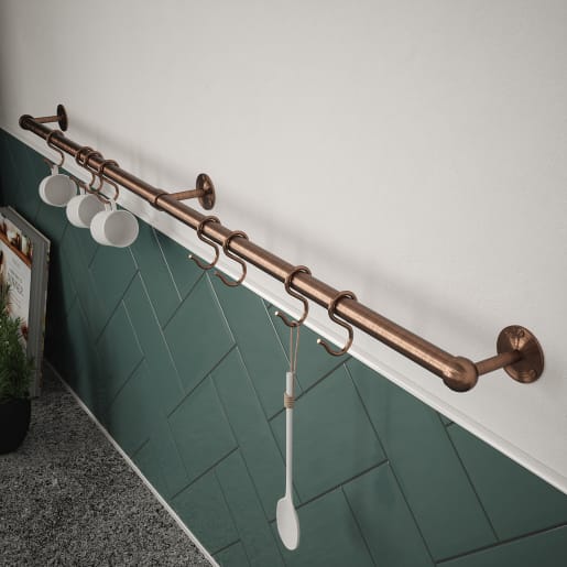 Rothley Utensil Rail 19 x 1000mm Antique Copper