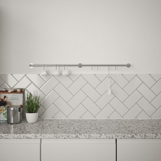 Utensil Rail 19 x 1000mm Brushed Stainless Steel