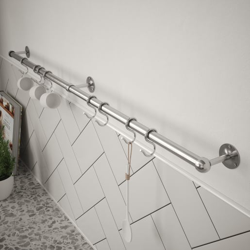 Utensil Rail 19 x 1000mm Brushed Stainless Steel
