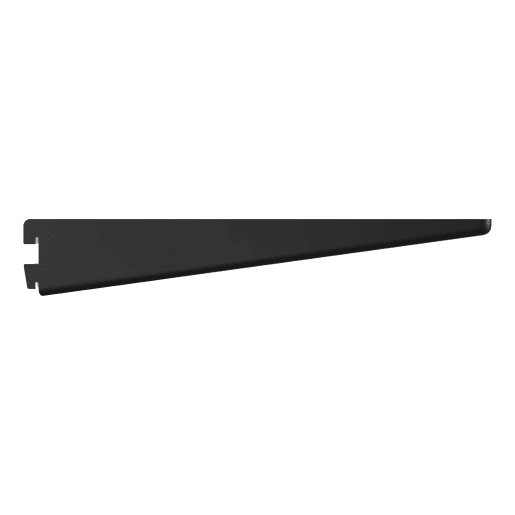 Rothley Black Steel Twinslot L shaped Shelving Bracket 220 x 13 x 2mm