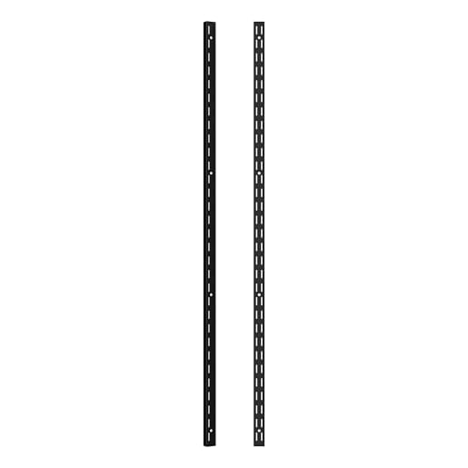 Rothley Twin Black Steel Slot Upright Shelving 1219 x 25 x 2mm