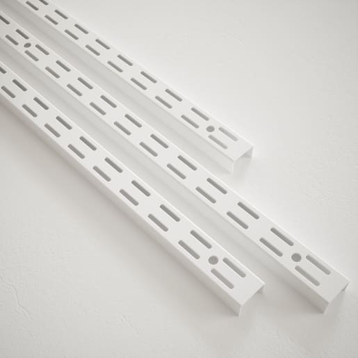 Rothley White Steel Twin Slot Upright Shelving 1600 x 26 x 2mm