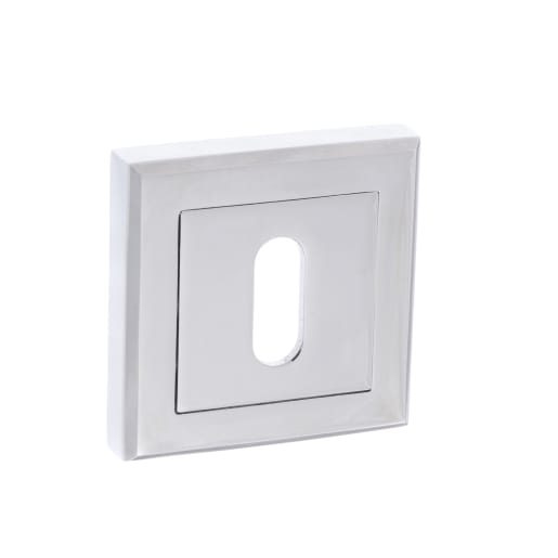 Status Key Escutcheon on Square Rose Polished Chrome