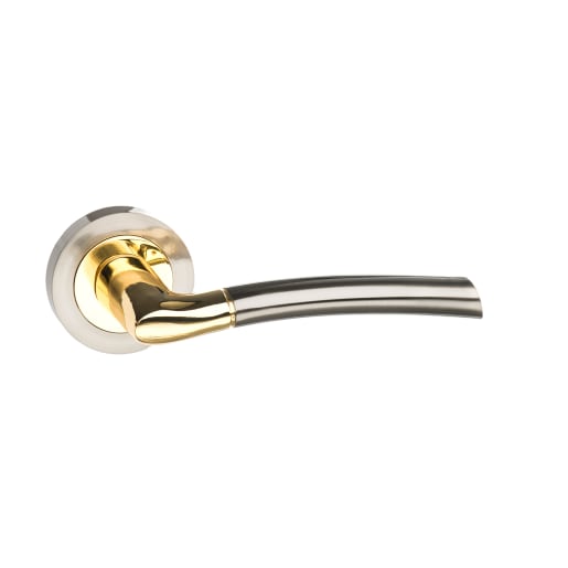 Status Indiana Lever on Round Rose Satin Nickel/Polished Brass