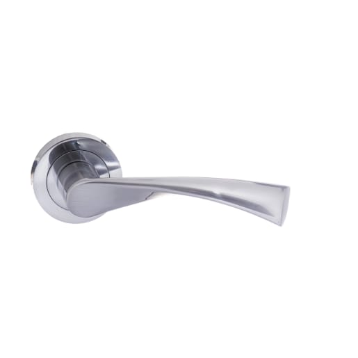 Status Colorado Lever on Round Rose Satin Chrome