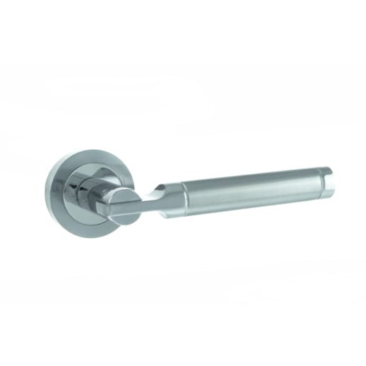 Status Dakota Lever on Round Rose Satin Chrome/Polished Chrome