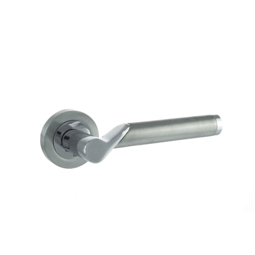 Status Hawaii Lever on Round Rose Satin Chrome/Polished Chrome