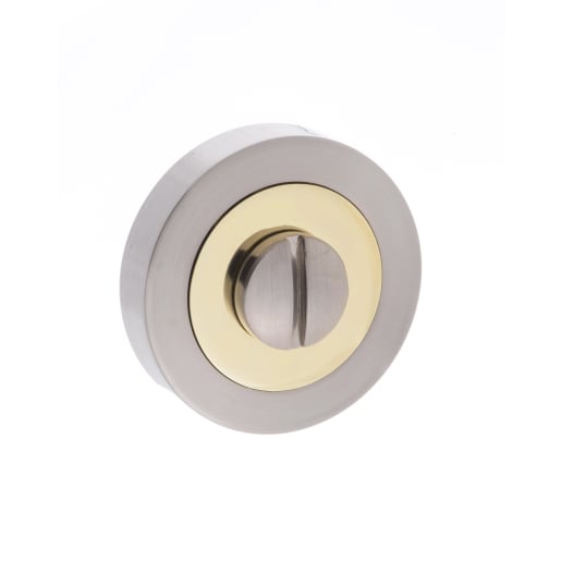 Status Turn & Release on Round Rose Satin Nickel/Polished Brass