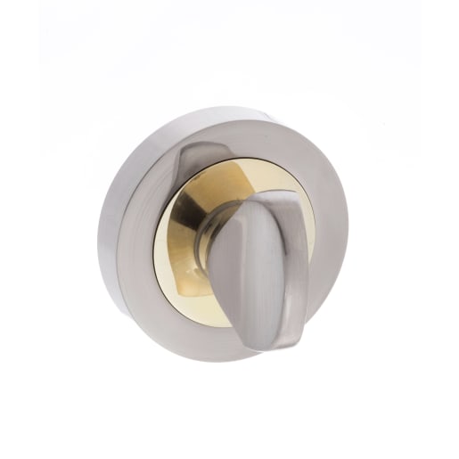 Status Turn & Release on Round Rose Satin Nickel/Polished Brass