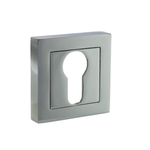 Status Euro Escutcheon on S4 Square Rose Polished Chrome
