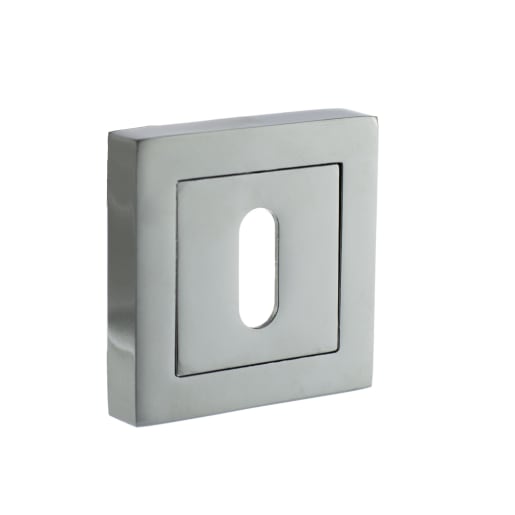 Status Key Escutcheon on S4 Square Rose Polished Chrome